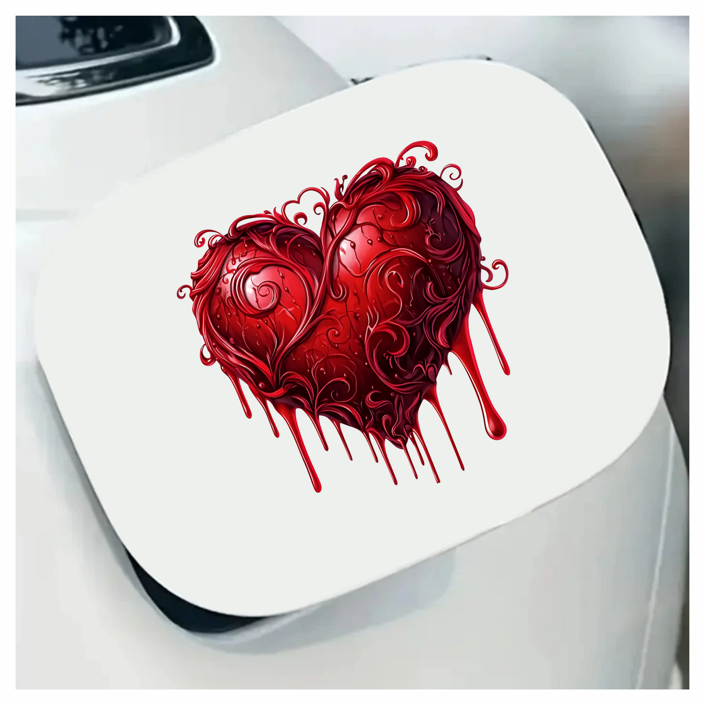 Red Heart Shape Dripping Liquid Vine Vinyl Sticker Decal