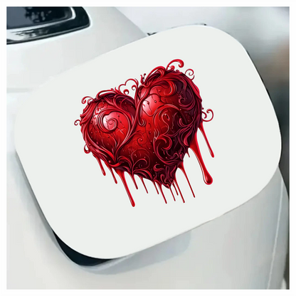Red Heart Shape Dripping Liquid Vine Vinyl Sticker Decal