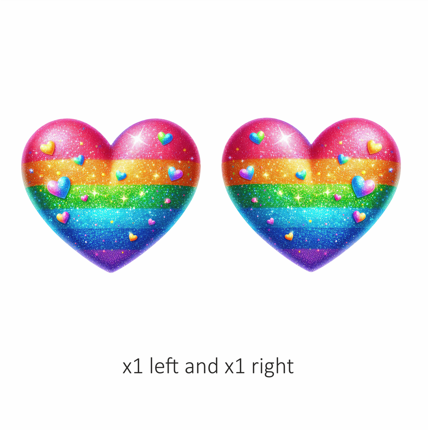 Rainbow Heart Sparkles Glitter Vinyl Sticker Decal