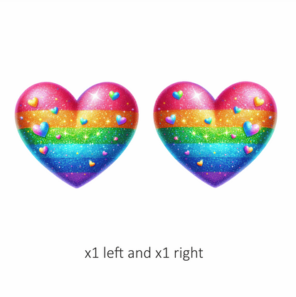 Rainbow Heart Sparkles Glitter Vinyl Sticker Decal