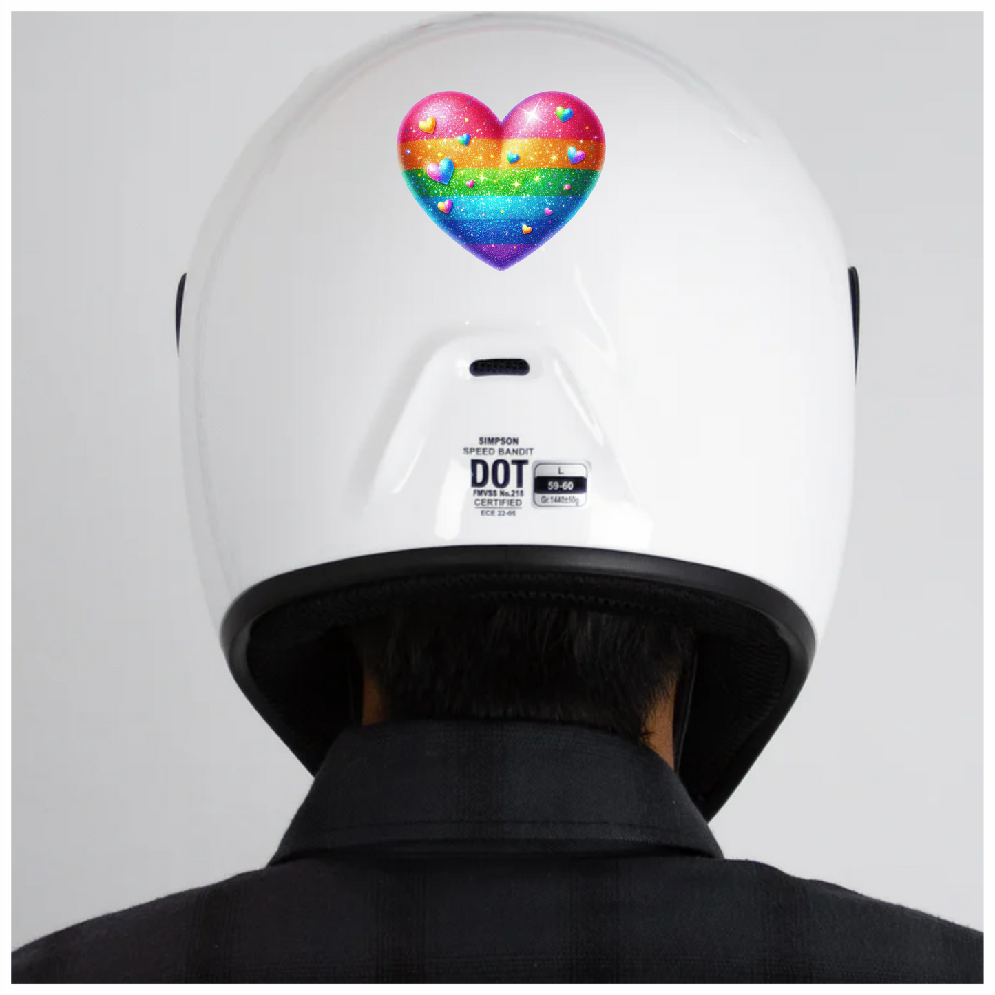Rainbow Heart Sparkles Glitter Vinyl Sticker Decal