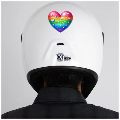 Rainbow Heart Sparkles Glitter Vinyl Sticker Decal