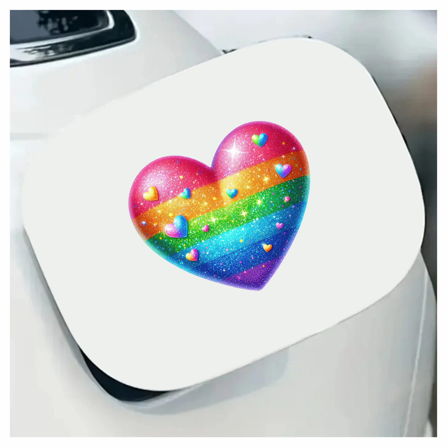 Rainbow Heart Sparkles Glitter Vinyl Sticker Decal
