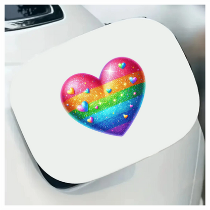 Rainbow Heart Sparkles Glitter Vinyl Sticker Decal