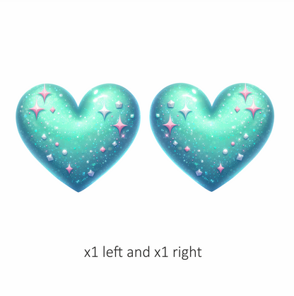 Blue Heart Sparkles Gems Shiny Vinyl Sticker Decal