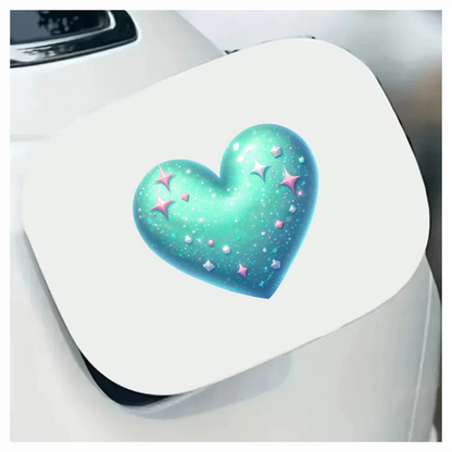Blue Heart Sparkles Gems Shiny Vinyl Sticker Decal
