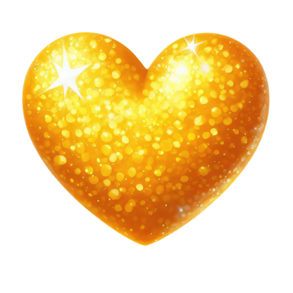 Golden Heart Sparkles Bright Vinyl Sticker Decal