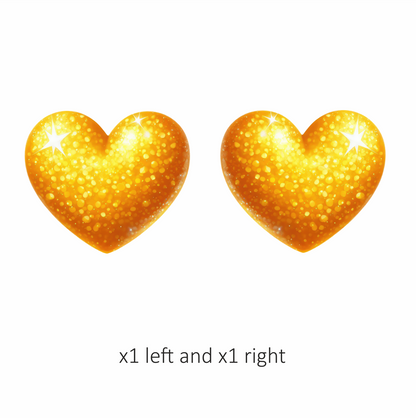 Golden Heart Sparkles Bright Vinyl Sticker Decal