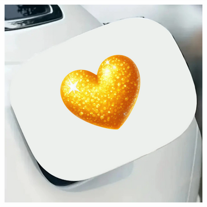 Golden Heart Sparkles Bright Vinyl Sticker Decal