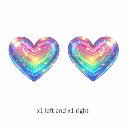 Rainbow Heart Sparkles Shapes Colors Vinyl Sticker Decal