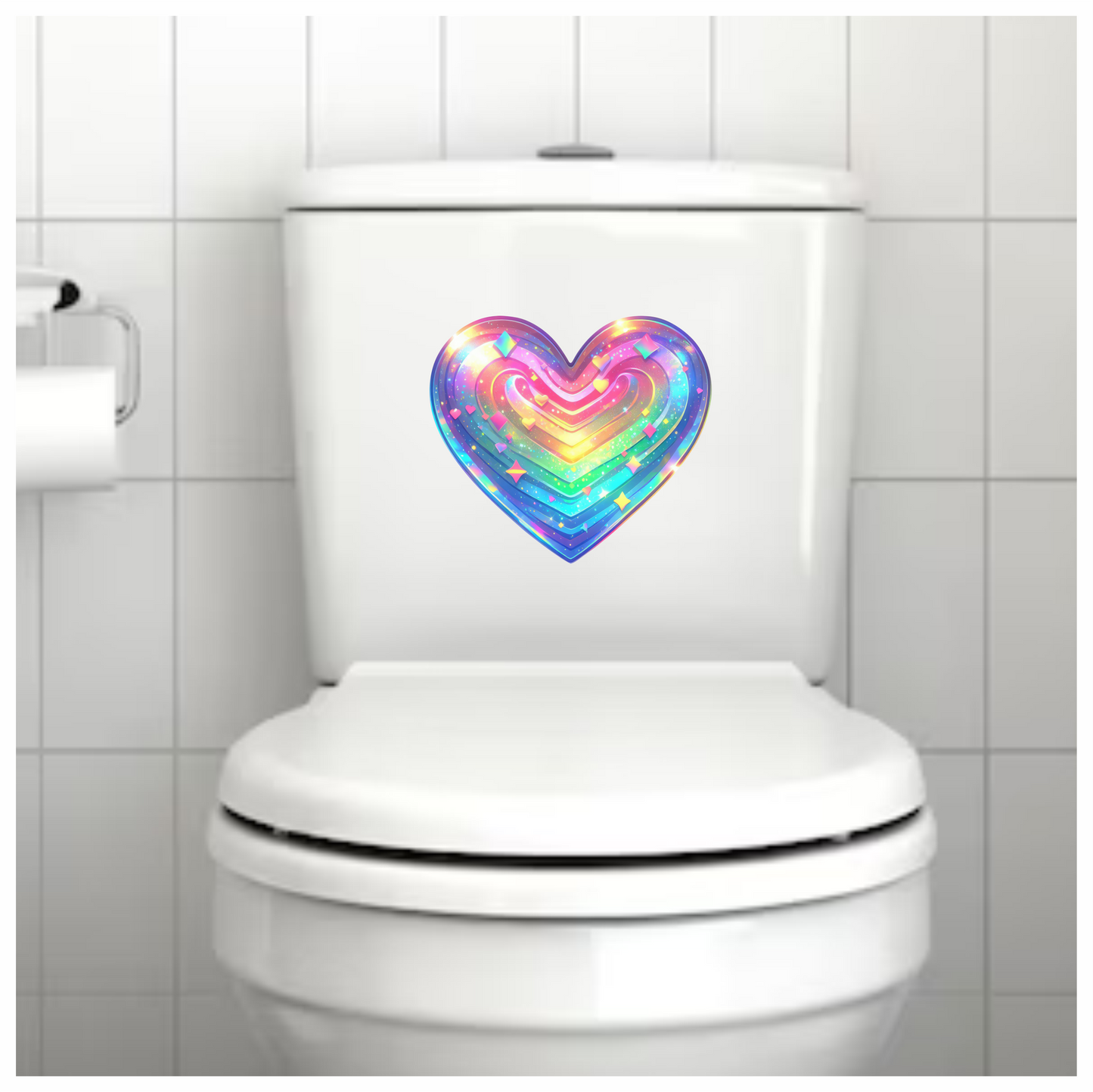 Rainbow Heart Sparkles Shapes Colors Vinyl Sticker Decal
