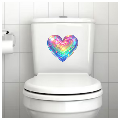 Rainbow Heart Sparkles Shapes Colors Vinyl Sticker Decal