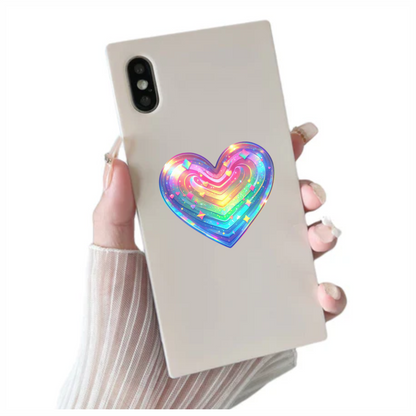 Rainbow Heart Sparkles Shapes Colors Vinyl Sticker Decal