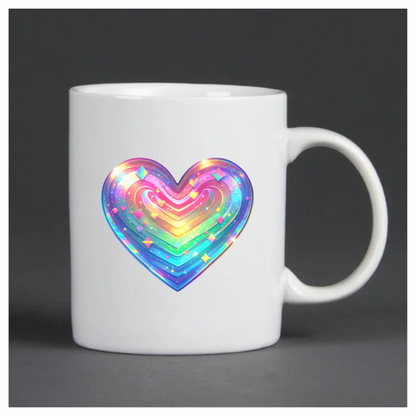 Rainbow Heart Sparkles Shapes Colors Vinyl Sticker Decal