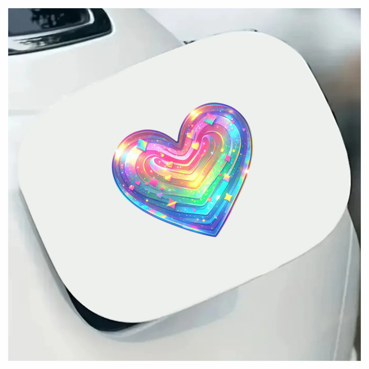 Rainbow Heart Sparkles Shapes Colors Vinyl Sticker Decal