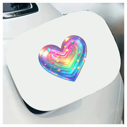 Rainbow Heart Sparkles Shapes Colors Vinyl Sticker Decal
