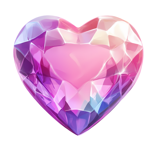 Pink Heart Diamond Vinyl Sticker Decal