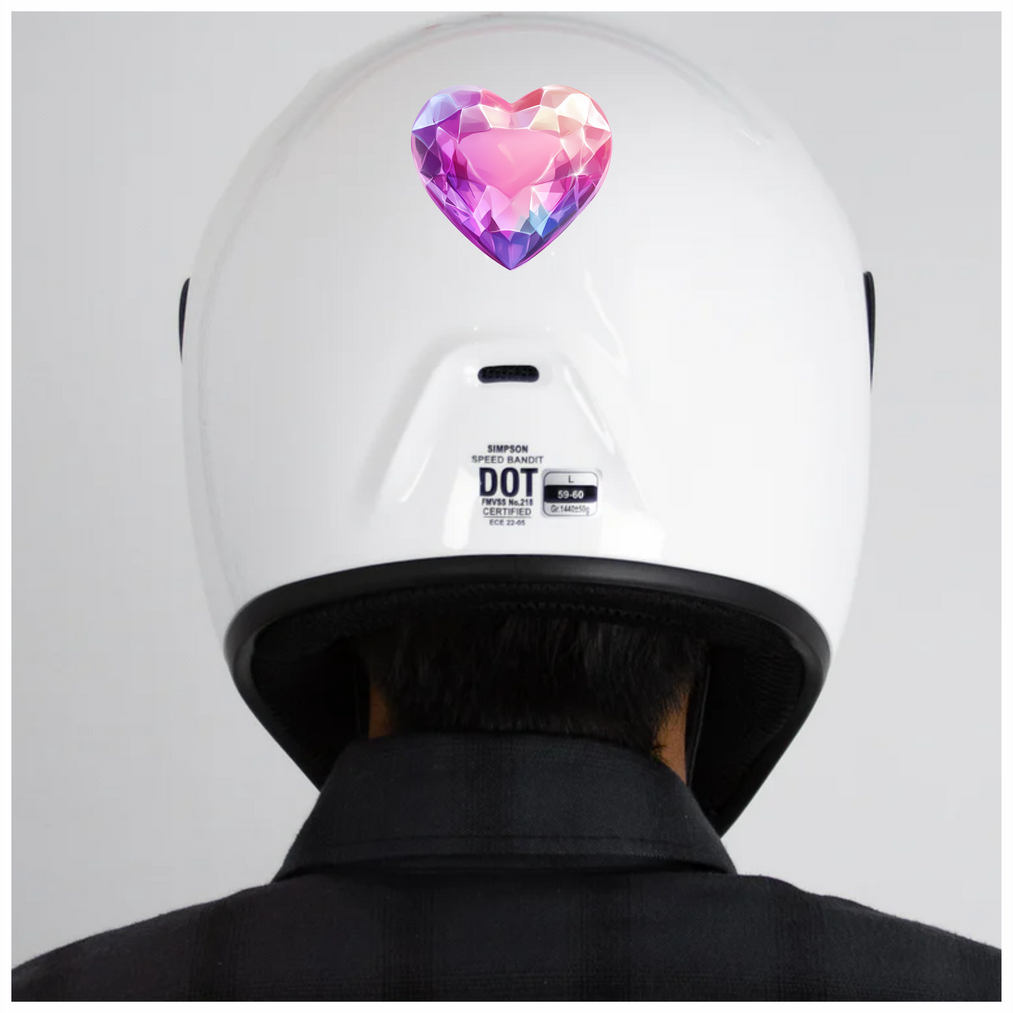 Pink Heart Diamond Vinyl Sticker Decal