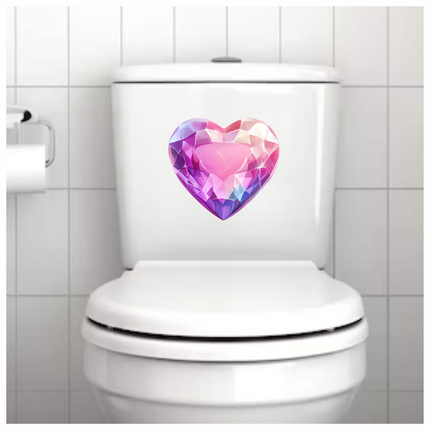 Pink Heart Diamond Vinyl Sticker Decal