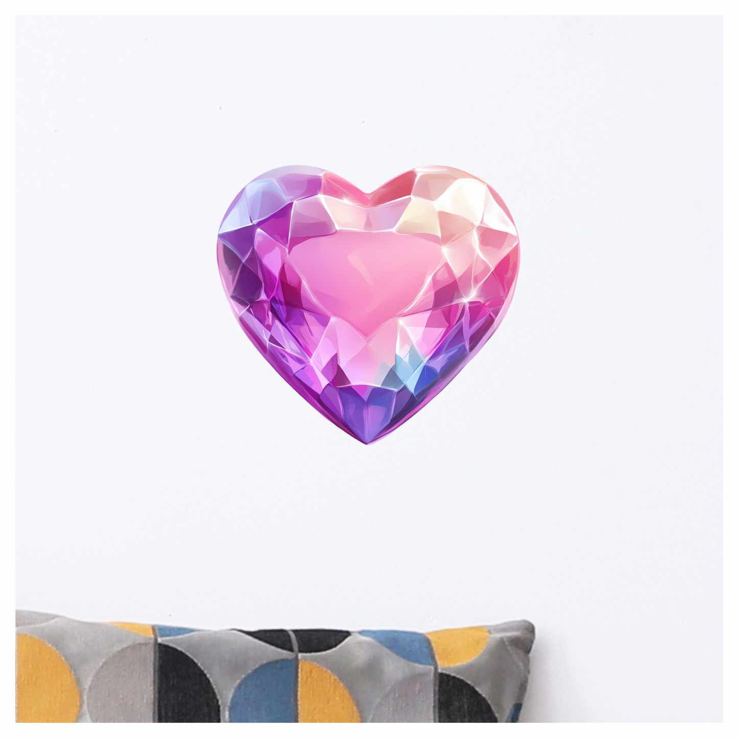 Pink Heart Diamond Vinyl Sticker Decal