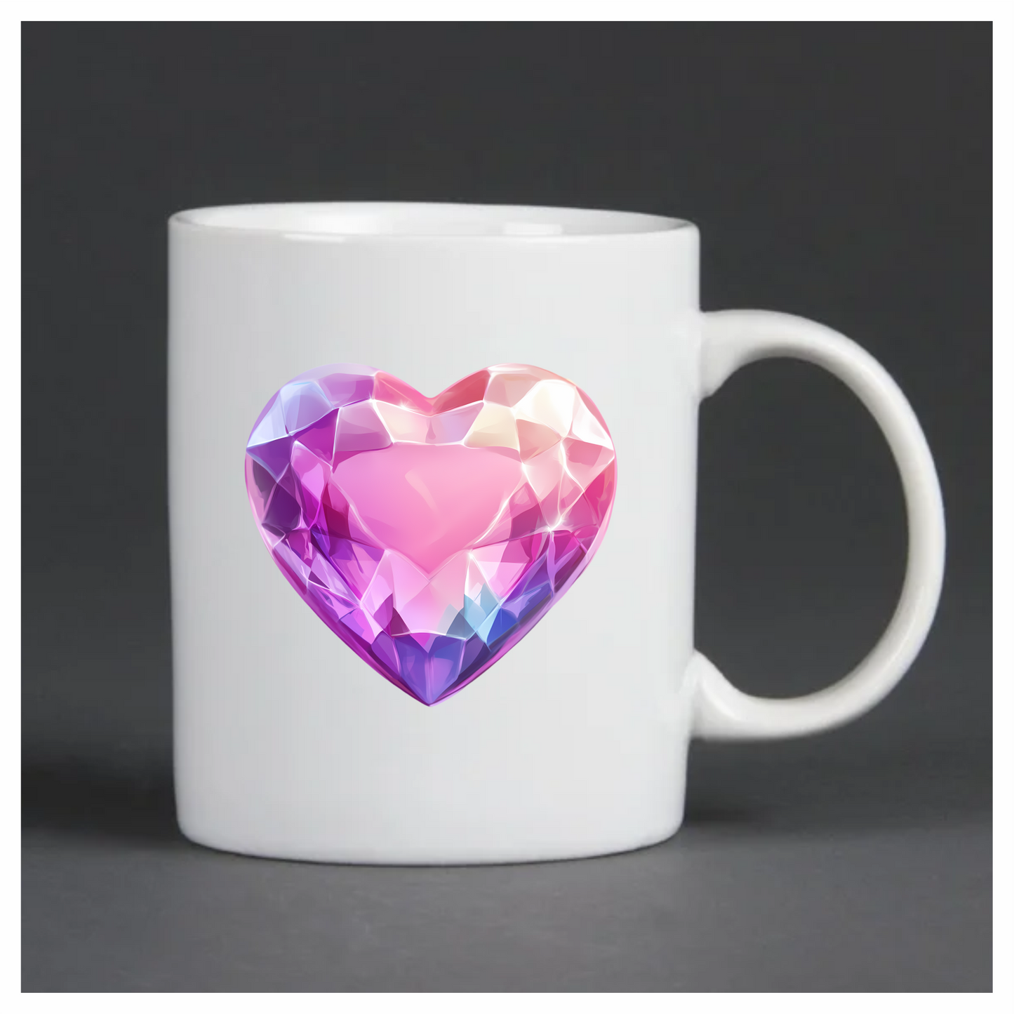 Pink Heart Diamond Vinyl Sticker Decal