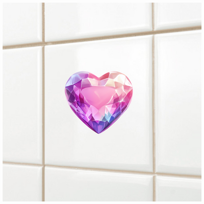 Pink Heart Diamond Vinyl Sticker Decal