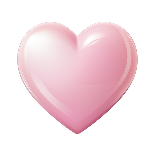 Pink Heart Shiny Smooth Round Shape Vinyl Sticker Decal