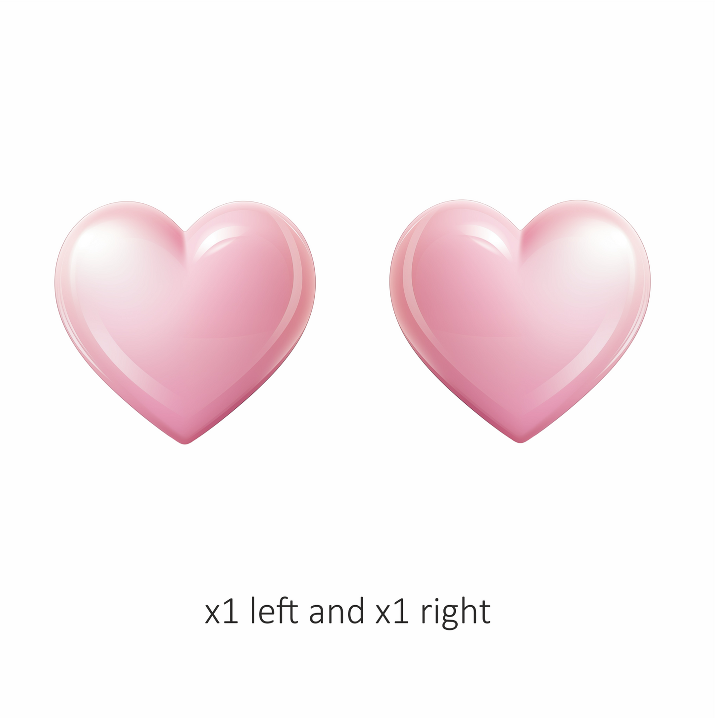 Pink Heart Shiny Smooth Round Shape Vinyl Sticker Decal