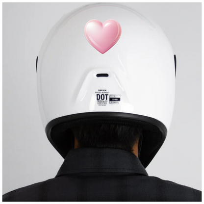 Pink Heart Shiny Smooth Round Shape Vinyl Sticker Decal