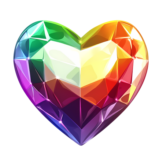 Rainbow Heart Shaped Gem Vinyl Sticker Decal