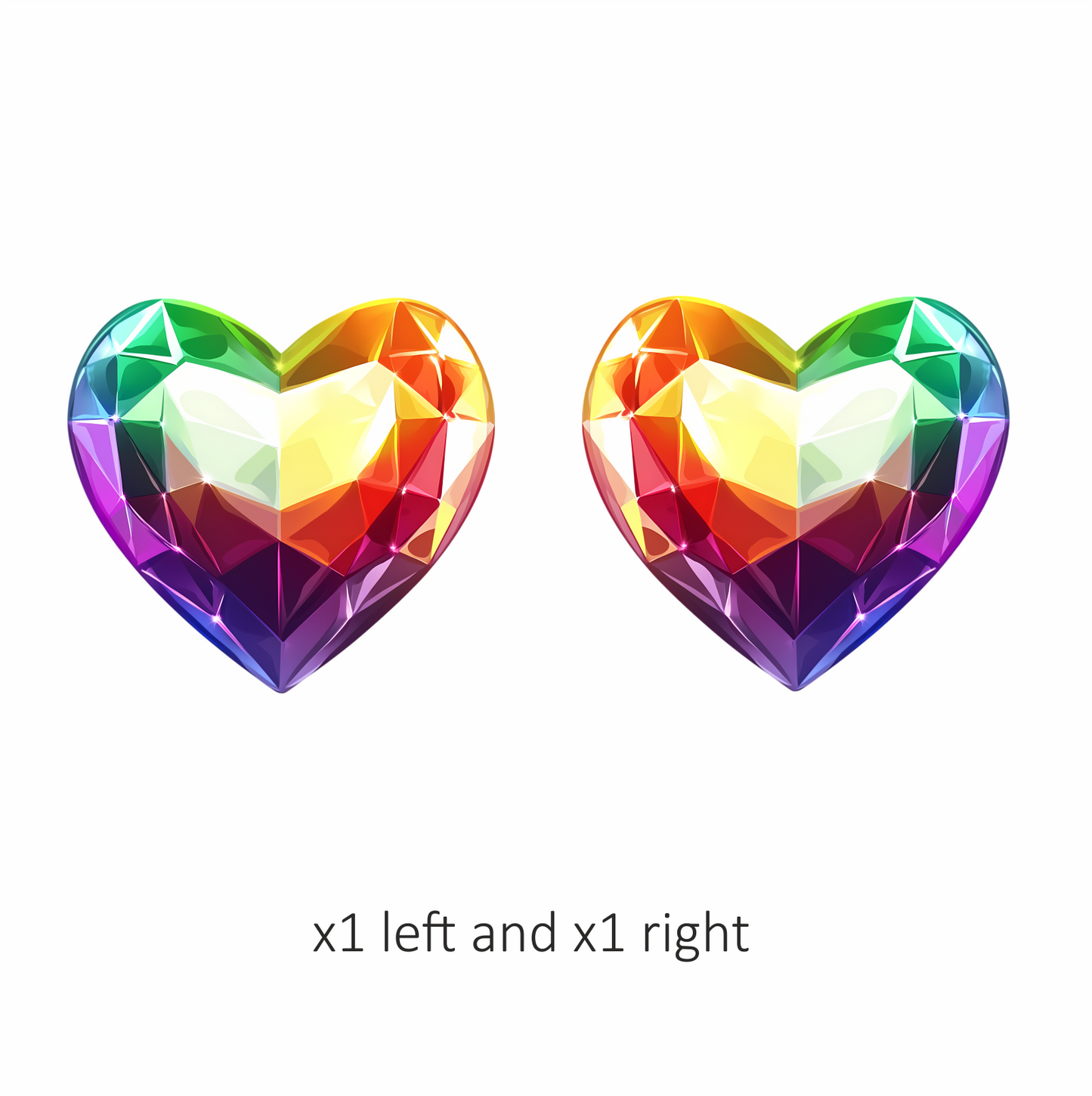 Rainbow Heart Shaped Gem Vinyl Sticker Decal