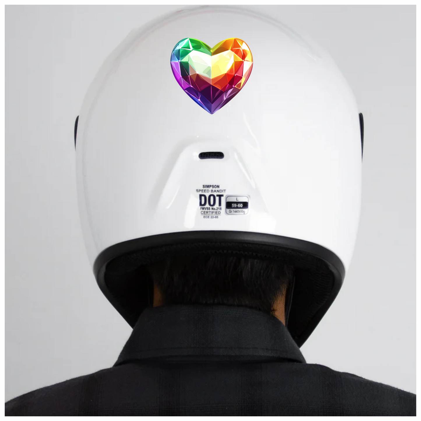 Rainbow Heart Shaped Gem Vinyl Sticker Decal