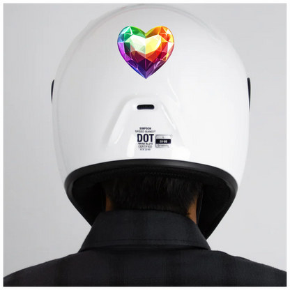 Rainbow Heart Shaped Gem Vinyl Sticker Decal