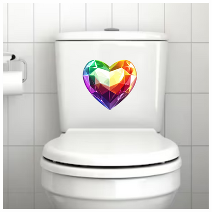 Rainbow Heart Shaped Gem Vinyl Sticker Decal
