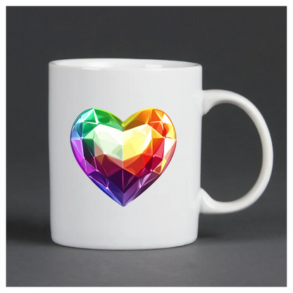 Rainbow Heart Shaped Gem Vinyl Sticker Decal
