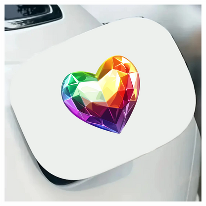 Rainbow Heart Shaped Gem Vinyl Sticker Decal