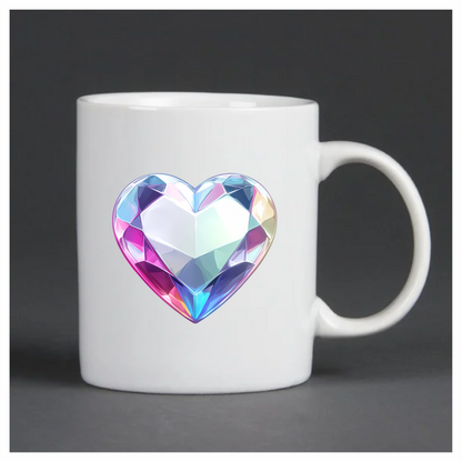 Heart Diamond Clear Pink Vinyl Sticker Decal