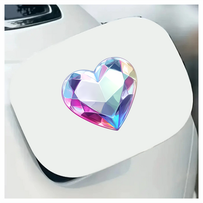 Heart Diamond Clear Pink Vinyl Sticker Decal