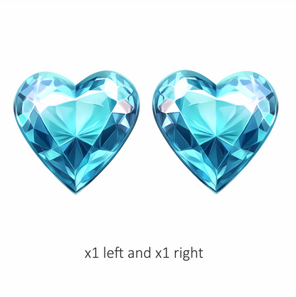 Blue Heart Shaped Diamond Vinyl Sticker Decal