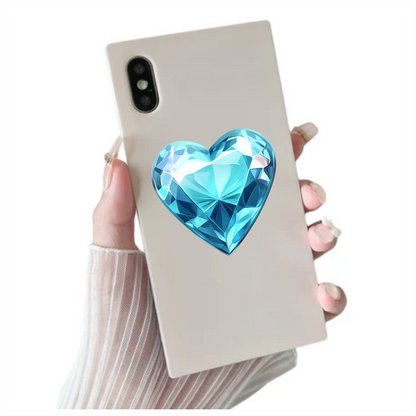 Blue Heart Shaped Diamond Vinyl Sticker Decal