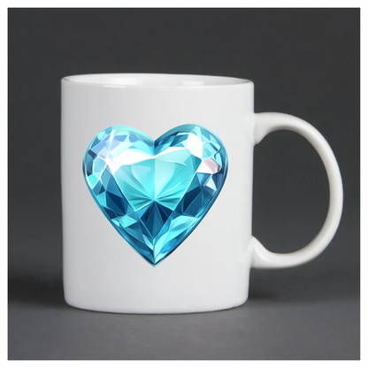 Blue Heart Shaped Diamond Vinyl Sticker Decal