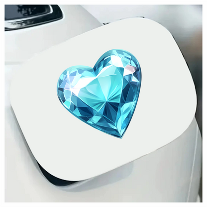Blue Heart Shaped Diamond Vinyl Sticker Decal