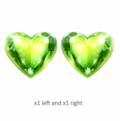 Green Heart Shaped Gem Vinyl Sticker Decal