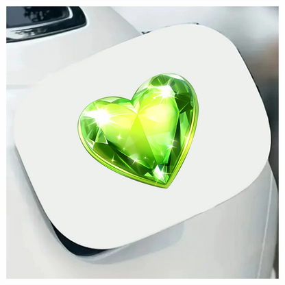 Green Heart Shaped Gem Vinyl Sticker Decal