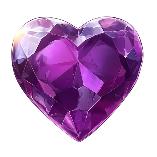 Purple Heart Gem Vinyl Sticker Decal