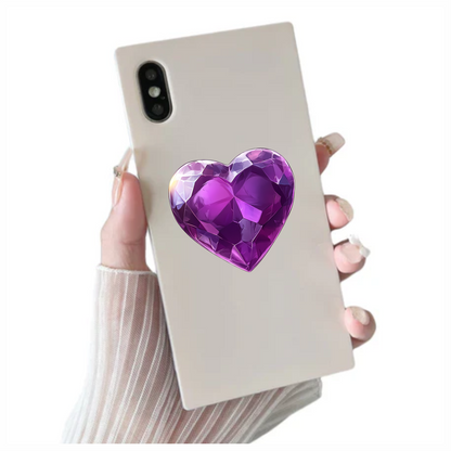 Purple Heart Gem Vinyl Sticker Decal
