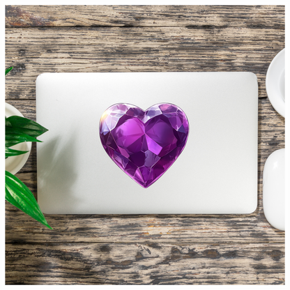 Purple Heart Gem Vinyl Sticker Decal