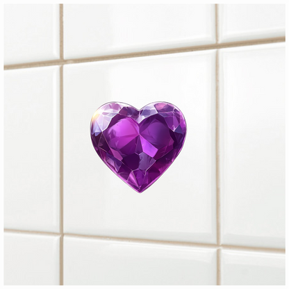 Purple Heart Gem Vinyl Sticker Decal