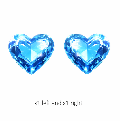 Blue Diamond Heart Shape Vinyl Sticker Decal