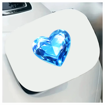 Blue Diamond Heart Shape Vinyl Sticker Decal